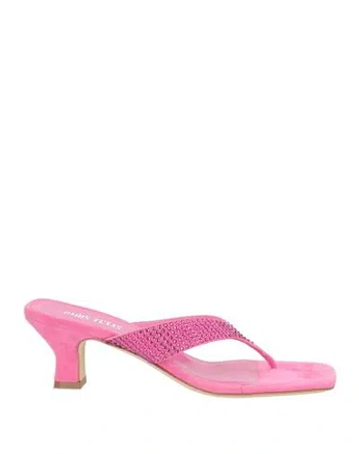 Paris Texas Woman Thong Sandal Fuchsia Size 7 Leather In Pink