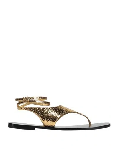 Paris Texas Woman Thong Sandal Gold Size 8 Leather