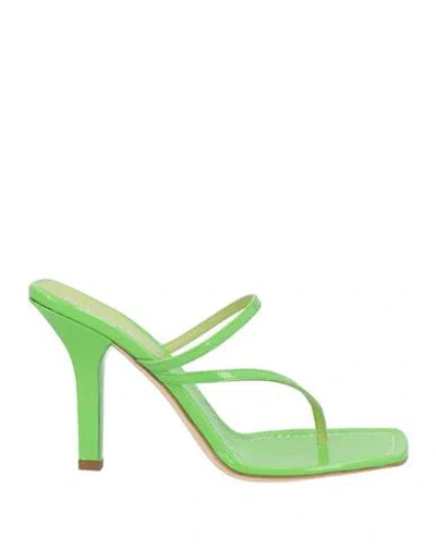 Paris Texas Woman Toe Strap Sandals Green Size 10 Soft Leather