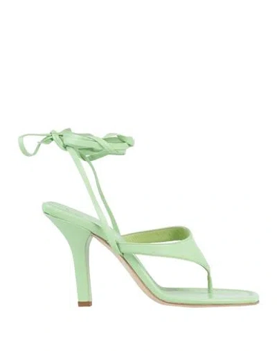 Paris Texas Woman Thong Sandal Light Green Size 7 Soft Leather