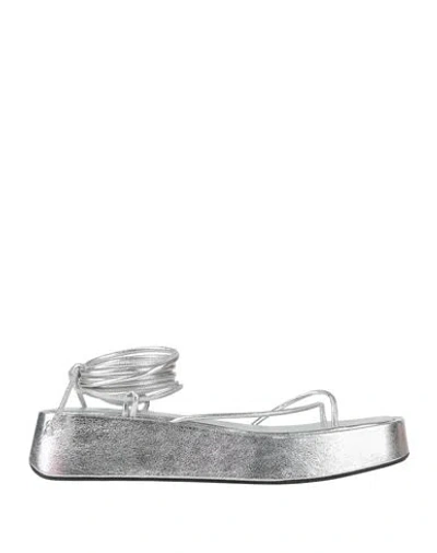 Paris Texas Woman Thong Sandal Silver Size 8 Leather