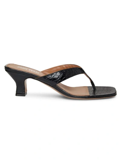 Paris Texas Textured 65mm Mules In Black