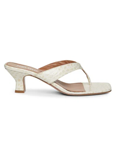 Paris Texas Woman Thong Sandal Ivory Size 8 Leather In Bone China