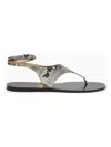 Paris Texas Amalfi Elaphe Leather Thong Sandals In Black
