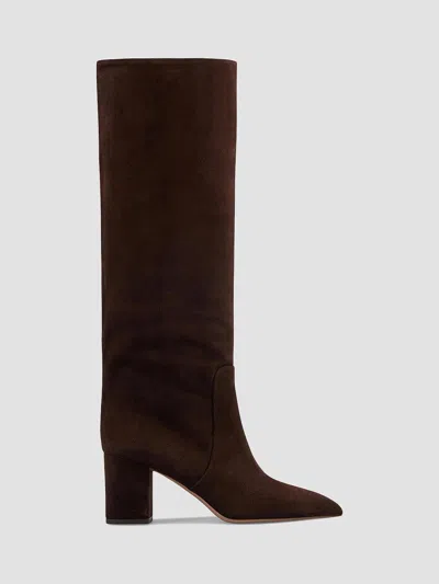 Paris Texas Anja Boot 70 Knee-high Suede Tapered-toe Boots In Brown