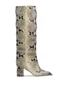 Paris Texas Anja Snake-effect Leather Knee Boots In Naturale