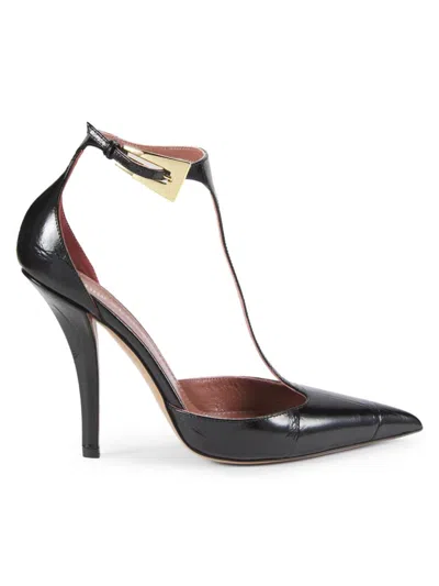 Paris Texas Women's Jessica T 100mm T-strap Leather Pumps In Black