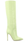 Paris Texas Croc-effect Leather Knee-high Boots In Yellow