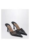 Paris Texas Black Leather Nadia Mules In Black