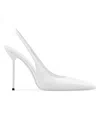 Paris Texas White Lidia Slingback Closed-toe Leather Pumps In White