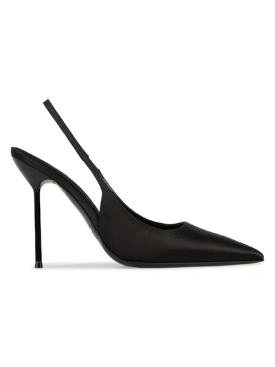 Paris Texas Women's Lidia 105mm Satin Slingback Pumps In Black