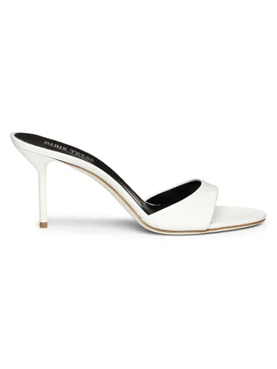 Paris Texas Women's Lidia Metallic Leather Mules In White