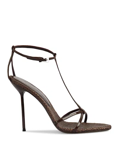 Paris Texas Women's Lidia T Strap Sandals In Brown