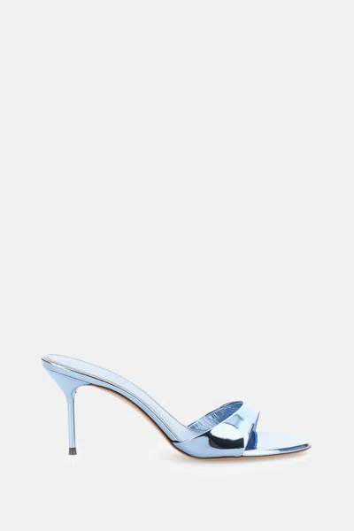 Paris Texas Light Blue Patent Leather Mule Sandals