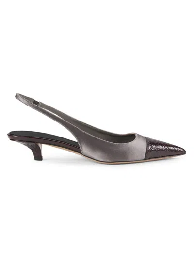 Paris Texas Women's Miranda 25mm Cap-toe Slingback Pumps In Burgundy
