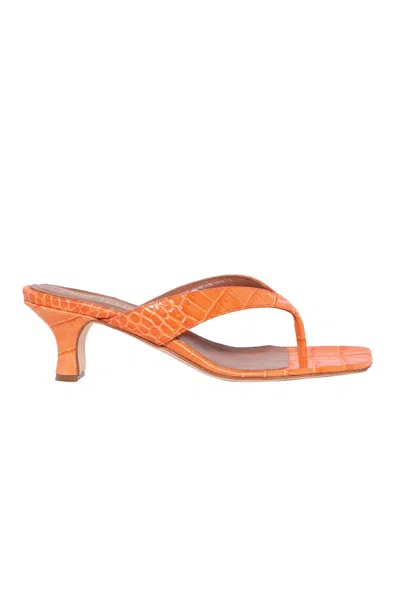 Paris Texas Women's Moc Croco Thong Sandals In Orange