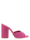 Paris Texas Holly Anja Embellished Suede Mules In Fuchsia