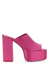 Paris Texas Sasha Open-toe Mules With Wide Strap In Fuchsia