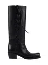Paris Texas Roxanne Leather Knee-high Boots In Black