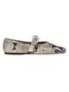 Paris Texas Ballet Flats In Natural Python-printed Leather In Multi