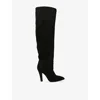 Paris Texas 100mm Elsa Pointed-toe Over-the-knee Boots In Black