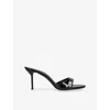 Paris Texas Lidia Patent Stiletto Mule Sandals In Black