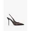 Paris Texas Womens Brown Lidia 105 Satin Slingback Courts Eur 42/ 9 Uk In Animal Print