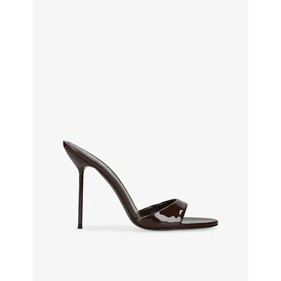 PARIS TEXAS WOMENS DARK BROWN LIDIA PATENT-LEATHER MULES EUR 38/5 UK