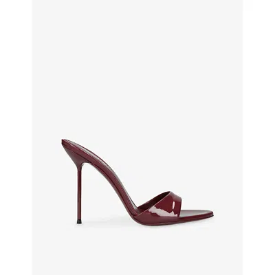 Paris Texas Womens Wine Lidia 105 Heeled Patent-leather Mules Eur 38.5 / 5.5 Uk In Burgundy