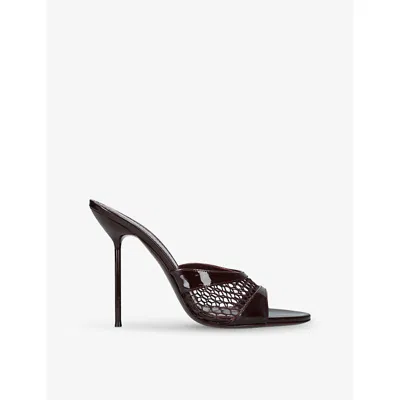 PARIS TEXAS WOMENS PARIS TEXAS LIDIA PATENT-LEATHER HEELED MULES