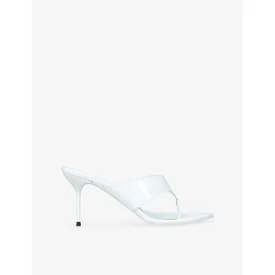 Paris Texas Womens Winter Wht Lidia Thong 70 Leather Mules Eur 38/5 Uk In White