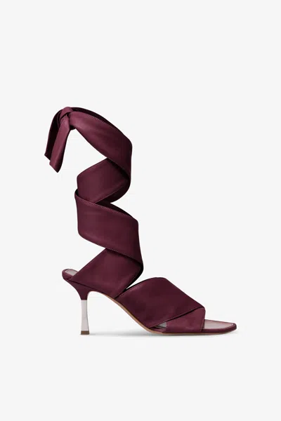 Paris Texas Wrap-around Sandals In Rouge Noir Leather