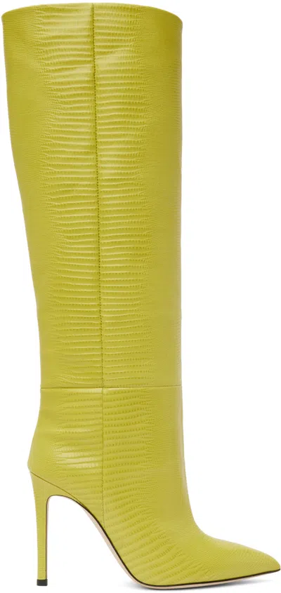 Paris Texas Yellow Stiletto Boots In Acid