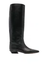 Paris Texas Leather Bettina Boots With Squared Toe In Black