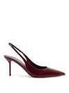 Paris Texas Pointed Toe Patent Slingback Heels With 70 Mm Stiletto In Burgundy