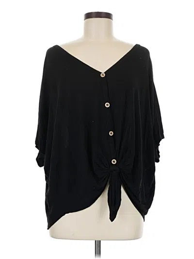 Pre-owned Paris To Jena 3/4 Sleeve Blouse In Black