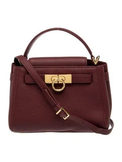 Pre-owned Parisa Wang Leather Top Handle Bag In Burgundy