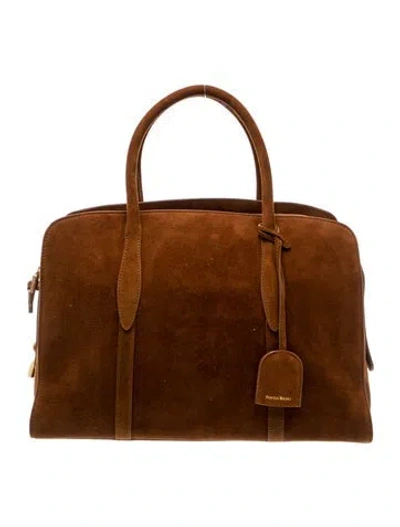 Pre-owned Parisa Wang Suede Top Handle Bag In Brown