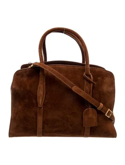 Pre-owned Parisa Wang Suede Top Handle Bag In Brown