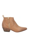 Parisienne Woman Ankle Boots Camel Size 7 Leather In Beige
