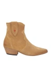 Parisienne Woman Ankle Boots Sand Size 5 Leather In Neutral