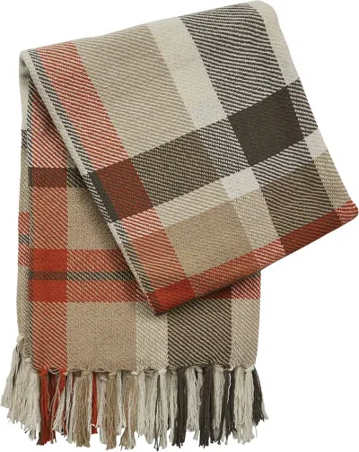 Park Designs October Spice Plaid Throw In Beige
