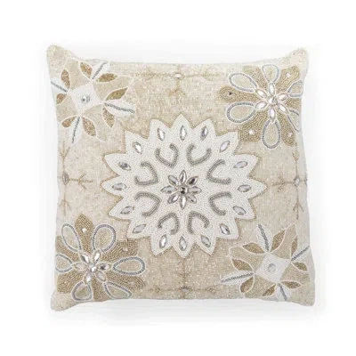 Park Hill Collection 100% Cotton Throw Pillow In Beige