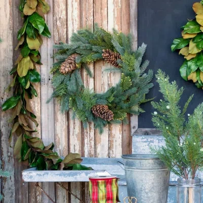 Park Hill Collection 24" Pvc Wreath In Green