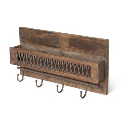 Park Hill Collection 4 - Hook Wall Mounted Coat Rack In Brown