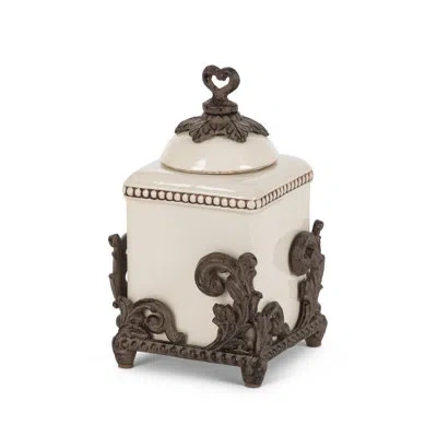 Park Hill Collection Acanthus Stoneware Inspiration Jar In Neutral