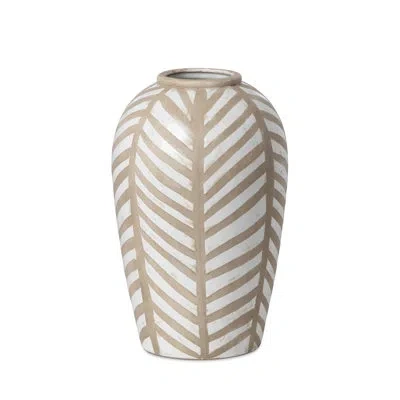 Park Hill Collection Adobe Vase Medium In Glazed Taupe