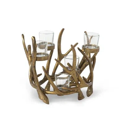 Park Hill Collection Antler Cast Aluminum Centerpiece X 5 In Antique Brass