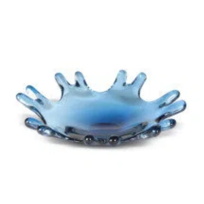 Park Hill Collection Calypso Glass Bowl, Blue