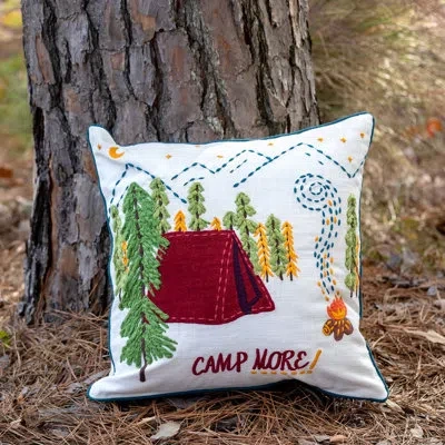 Park Hill Collection Campsite Appliqued Rectangular Cotton Pillow Cover & Insert